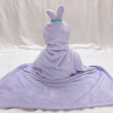 Kid Purple Rabbit Face Hooded Bathrobe Cape Bathrobe Cloak