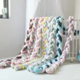 Infant Soft Pad Braided Crib Bumper 3 Color Knot Pillow Cushion Cradle Decor for Baby