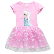 Toddler Girls Print Frozen Stars Moon Tutu A-line Dress