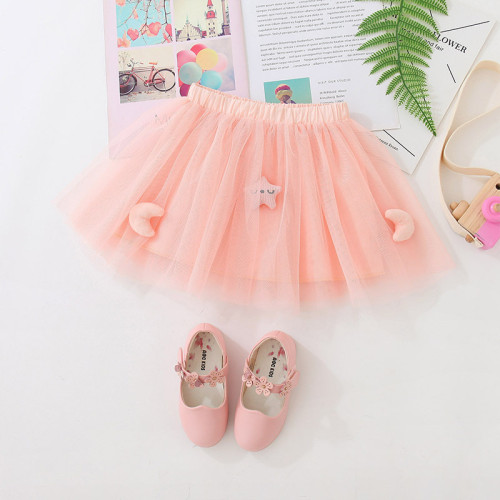 Toddler Kid Girl Star Moon Pink Tutu Skirt