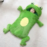Newborn Baby Green Frog Prince Thicken Cotton Flannel Sleeping Bag 0-24M