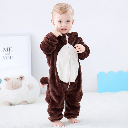 Brwon Squirrel Baby Onesie Kigurumi Pajamas Kids Animal Costumes for Unisex Baby