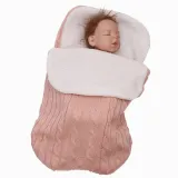 Newborn Baby Wrap Swaddle Knit Blanket Thick Fleece Sleeping Bag