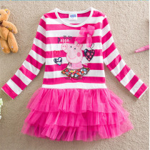 Toddler Girls Stripes Peppa Pig Layers Tutu Dress
