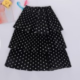 Kid Girl Multilayer Wrinkle Polka Dots Tutu Maxi Skirt