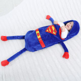 Newborn Baby Captain America Super Bat Man Thicken Cotton Flannel Sleeping Bag 0-24M