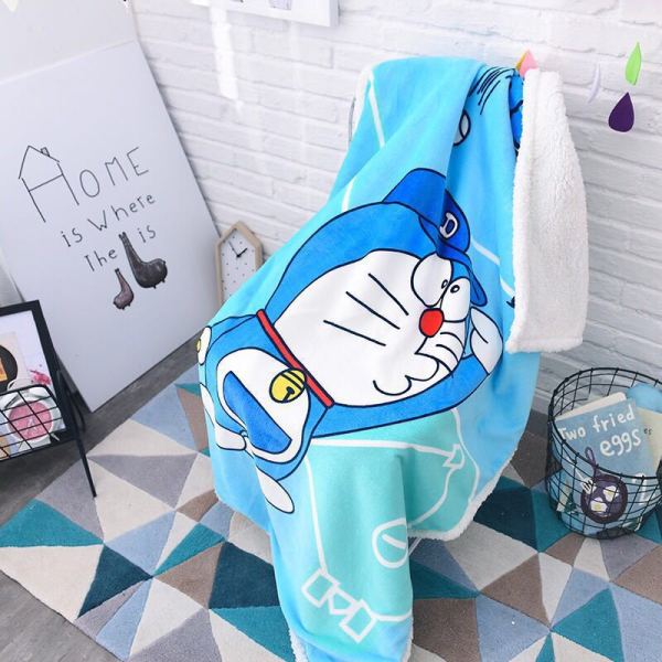 Print Doraemon Thicken Blanket Sleeping Cape