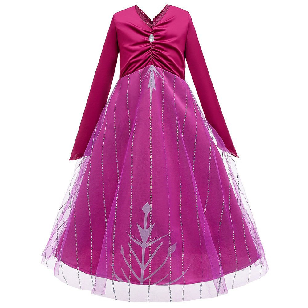 Toddler Girls Frozen 2 Elsa Purple Princess Dress