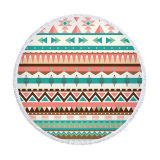 Print Geometric Figure Round Tassels Cotton Beach Towel Blanket Table Cover Wall Hanging