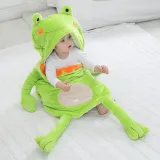 Newborn Baby Green Frog Prince Thicken Cotton Flannel Sleeping Bag 0-24M
