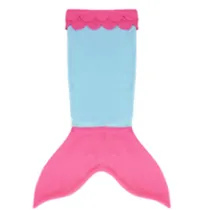 Kids Mermaid Tail Wavy Edge Design Flannel Blanket Sleeping Bag