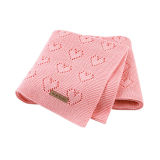 Print Knit Hearts Sleeping Blanket