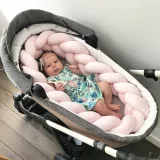 Infant Soft Pad Braided Crib Bumper Knot Pillow Cushion Cradle Decor for Baby