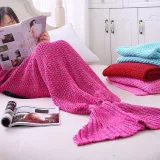 Kids & Adult Crochet Knit Mermaid Tail Blanket Sleeping Bag
