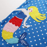 Toddler Kids Girls White Dots Embroider Rainbow Mermaid Cotton T-shirt Dress
