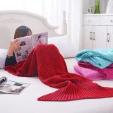 Kids & Adult Crochet Knit Mermaid Tail Blanket Sleeping Bag