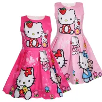 Toddler Girls Print Flowers Sleeveless A-line Dress