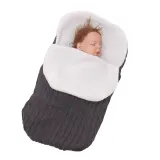 Newborn Baby Wrap Swaddle Knit Blanket Thick Fleece Sleeping Bag