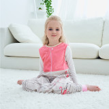 Unisex Kids Split Legs Pink Flamingo Sleeping Bag Winter Zipper Sleepwear Sleeveless Warm Pajamas