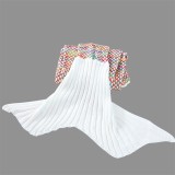 Kids & Adult Crochet Knit Mermaid Tail Blanket Sleeping Bag