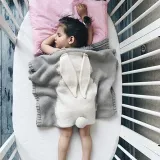 Cute Rabbit Knit Blanket For Kids