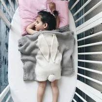 Cute Rabbit Knit Blanket For Kids