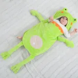 Newborn Baby Green Frog Prince Thicken Cotton Flannel Sleeping Bag 0-24M