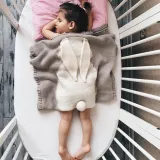 Print Knit Rabbit Sleeping Blanket