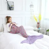 Kids & Adult Crochet Knit Mermaid Tail Blanket Sleeping Bag