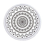 Print Geometric Figure Round Tassels Cotton Beach Towel Blanket Table Cover Wall Hanging