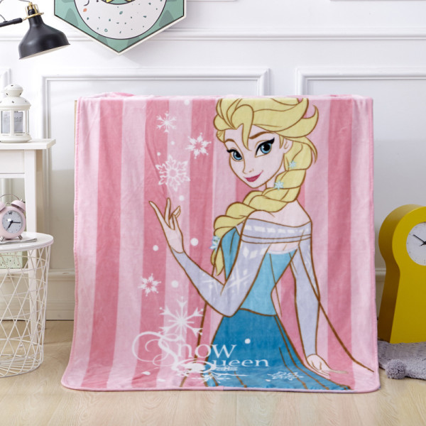 Print Pink Frozen Princess Flannel Blanket Sleeping Cape