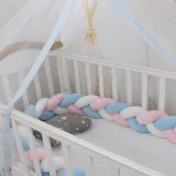 Infant Soft Pad Braided Crib Bumper 3 Color Knot Pillow Cushion Cradle Decor for Baby