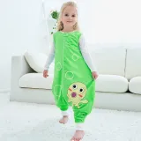 Unisex Kids Split Legs Animals Sleeping Bag Winter Zipper Sleepwear Sleeveless Warm Pajamas