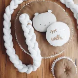 Infant Soft Pad Braided Crib Bumper Knot Pillow Cushion Cradle Decor for Baby