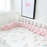 Infant Soft Pad Braided Crib Bumper Knot Pillow Cushion Cradle Decor for Baby