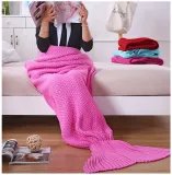 Kids & Adult Crochet Knit Mermaid Tail Blanket Sleeping Bag