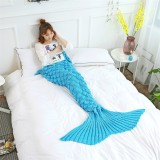 Kids & Adult Scale Crochet Knit Mermaid Tail Blanket Sleeping Bag