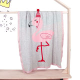 Print Knit Flamingo Sleeping Blanket