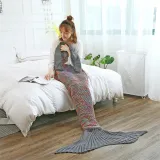 Kids & Adult Crochet Knit Mermaid Tail Blanket Sleeping Bag