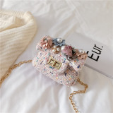 Fashion Flowers Pearls Crossbody Shoulder Bag for Toddlers Kids