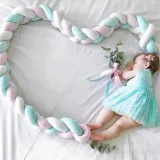 Infant Soft Pad Braided Crib Bumper 3 Color Knot Pillow Cushion Cradle Decor for Baby