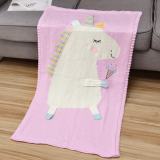 Cute Unicorn Ice Cream Knit Blanket For Kids