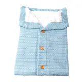 Newborn Baby Wrap Swaddle Knit Blanket Thick Fleece Sleeping Bag