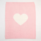 Print Knit Heart Sleeping Blanket