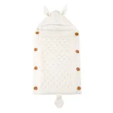 Newborn Baby Wrap Swaddle Knit Blanket Thick Fleece Cute Fox Sleeping Bag