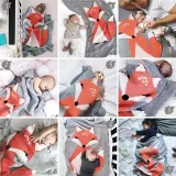 Print Knit Fox Sleeping Blanket