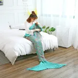 Kids & Adult Crochet Knit Mermaid Tail Blanket Sleeping Bag