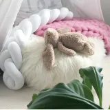 Infant Soft Pad Braided Crib Bumper Knot Pillow Cushion Cradle Decor for Baby
