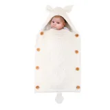 Newborn Baby Wrap Swaddle Knit Blanket Thick Fleece Cute Fox Sleeping Bag