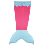 Kids Mermaid Tail Wavy Edge Design Flannel Blanket Sleeping Bag